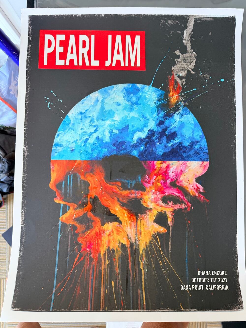 Pearl Jam Ohana Encore 2021 Meggs Concert Poster Dana Point CA 18x24